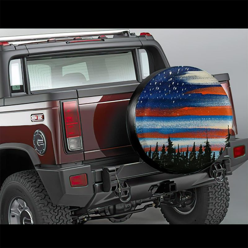 Photo 1 of Spare Tire Cover Waterproof Sun Protection Fit for Trailers, RV, SUV, Off-Road Vehicle, Camper, and Trucks Black 