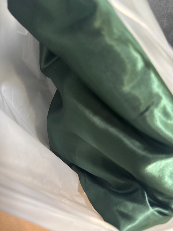 Photo 1 of queen Satin Bed Sheets, Queen Size Sheets Set, 4 Pcs Silky Bedding Set (Queen, Dark Green)