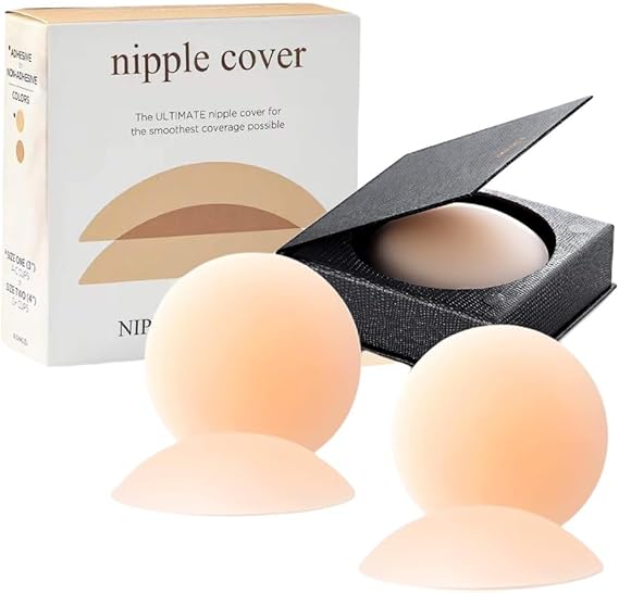 Photo 1 of Nipple Covers For Women with Magnetic Box 2 Pairs Silicone Pasties Reusable Adhesive Sticky Hypoallergenic Ultra Thin Petals Nude Nipplecovers

