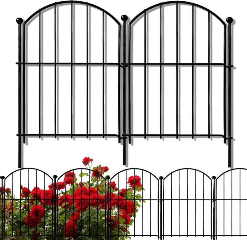 Photo 1 of Decorative Garden Fence 21in x10ft, 10 Pack Rustproof Metal No Dig Fence Animal Barrier for Dog, Arched Flower Bed Edging Ornamental Wire Border Panel Fencing for Yard Patio Outdoor Decor
