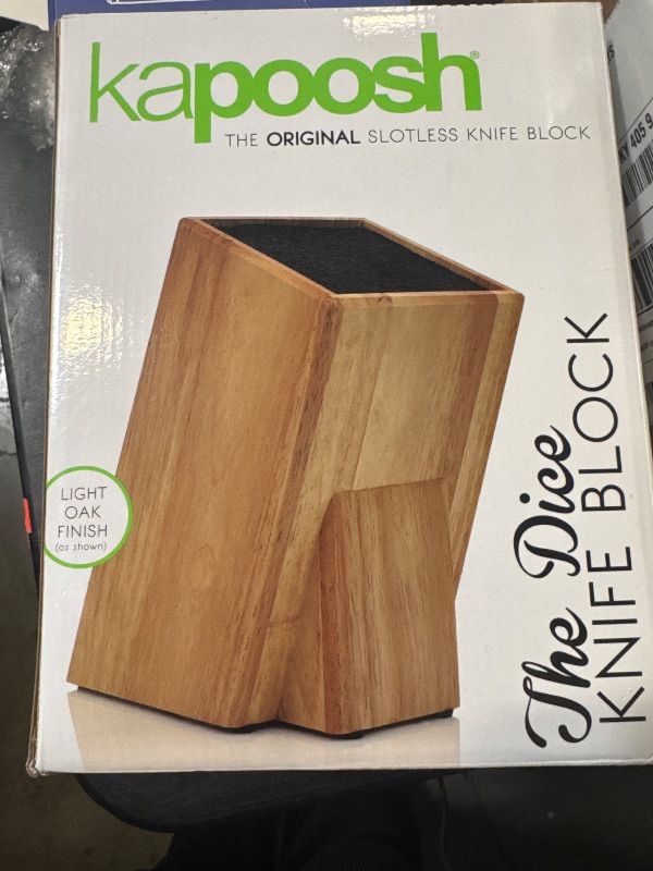 Photo 1 of Dice Knife Block, Light Oak Woodgrain
