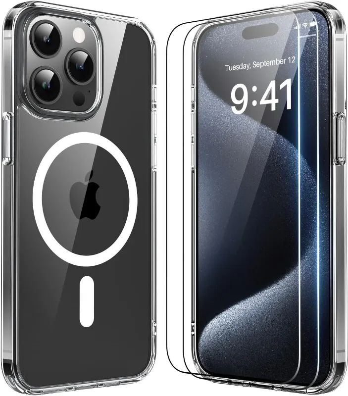 Photo 1 of NZGEY  Magnetic Clear for iPhone 15 Pro Max Case [Non-Yellowing]
