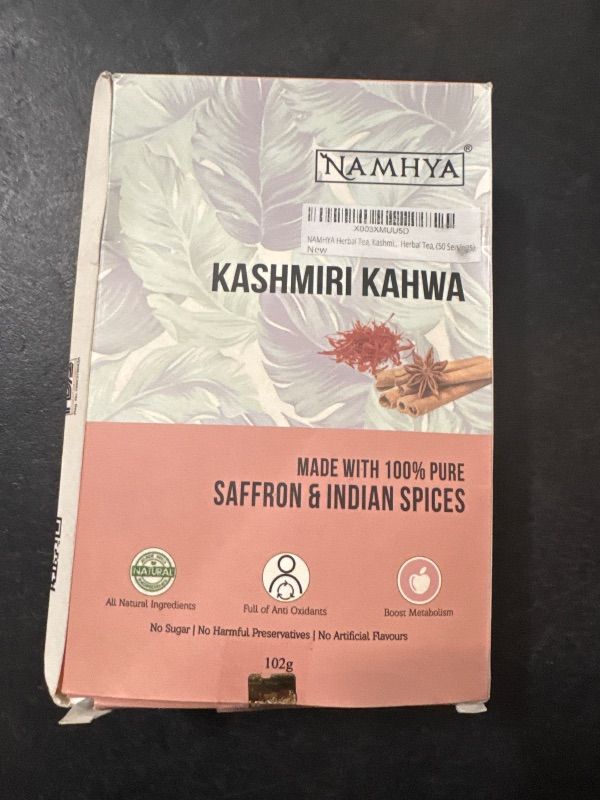 Photo 1 of NAMHYA Kashmiri Kahwa with Pure Saffron, Cardamom, Cinnamon and Rose Petals 3.53 oz (100 Grams) MFD: January 24th 
