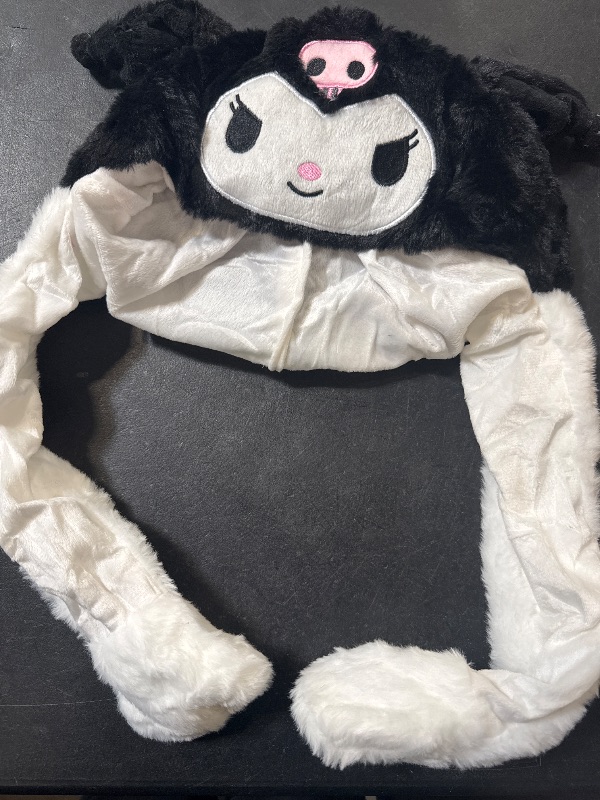 Photo 1 of Kuromi Ear Moving Plush Bunny Hats – Anime Jumping Caps for Winter, Halloween, Christmas, and Fun Parties – Cute Cartoon Anime Hats for Women and Girls, Cosplay Dress Up Funny Gift
