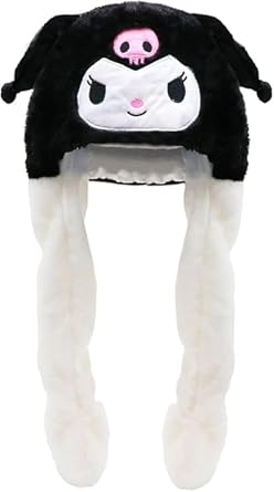 Photo 1 of Kuromi Ear Moving Plush Bunny Hats – Anime Jumping Caps for Winter, Halloween, Christmas, and Fun Parties – Cute Cartoon Anime Hats for Women and Girls, Cosplay Dress Up Funny Gift

