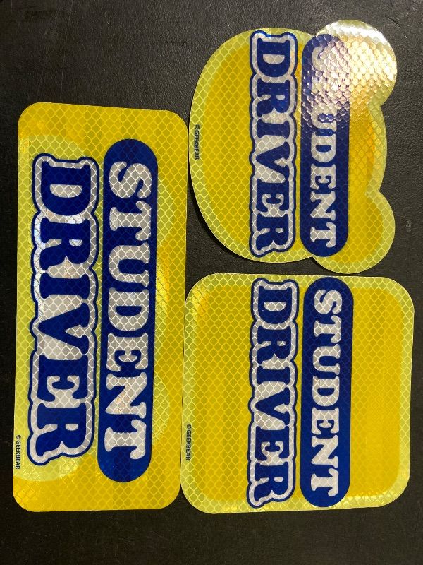 Photo 1 of GEEKBEAR [Signature] Student Driver Car Magnet - Signature Line Series - Set of 3 (Yellow)
