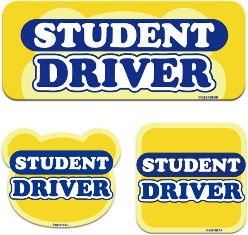 Photo 1 of GEEKBEAR [Signature] Student Driver Car Magnet - Signature Line Series - Set of 3 (Yellow)
