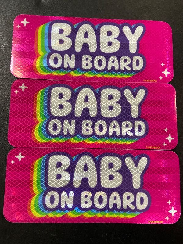 Photo 1 of 3 piece geekebear baby on board car magnet 