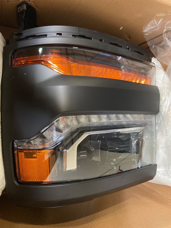 Photo 1 of Headlight Assembly Compatible with 2016-2018 Chevy Silverado 1500 & 2019 Silverado 1500 LD Factory HID Xenon Moldes Only Driver and Passenger Side Headlight Headlamp with LED DRL Projector, Black
