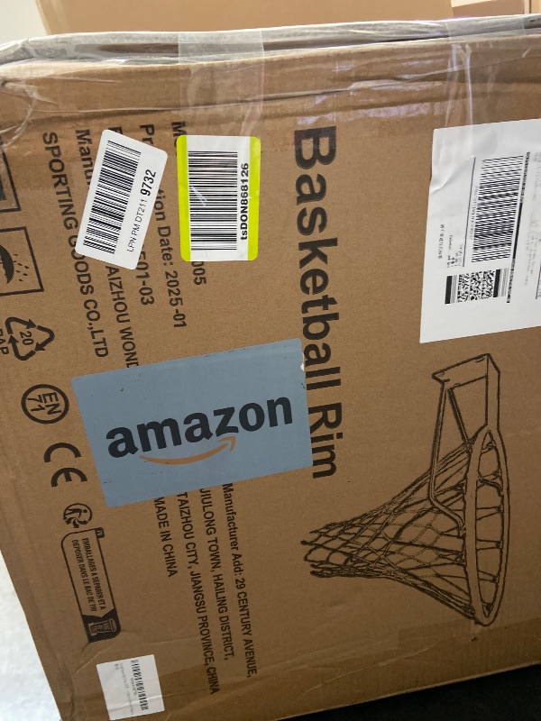 Photo 1 of Basketball Rim, 18" Replacement Wall Mounted Outdoor Basketball Hoop, Heavy Duty Solid Steel, Double Spring Basketball Hoop Rim with All Weather Net for Indoor and Outdoor Hanging

