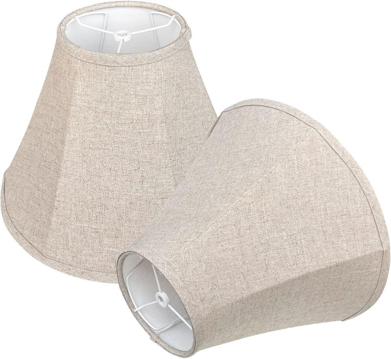 Photo 1 of TOOTOO STAR Bell Lamp Shade Set of 2, Linen Lampshade for Floor Light and Table Lamp 6x14x10 inch, DIY Fabric Natural Linen Hand Crafted, Spider (Assembly Required)
