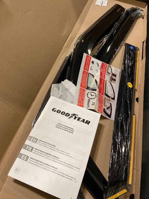Photo 1 of Goodyear Shatterproof in-Channel Window Deflectors for Chevrolet (Chevy) Silverado/GMC Sierra 1500 2019-2025 Crew Cab,Rain Guards,Window Visors,Vent Deflector, Truck Accessories,4pcs- GY003415LP
