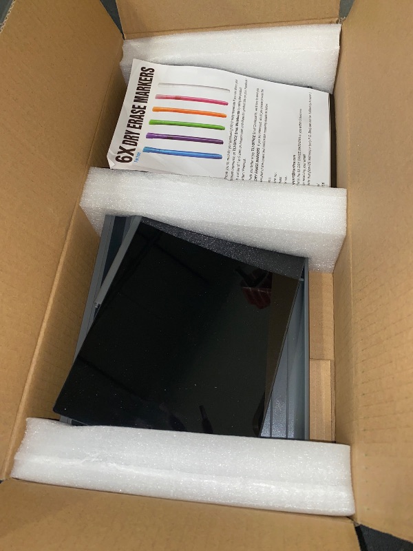 Photo 1 of Small Glass Desktop Whiteboard Dry-Erase-Board - Computer Keyboard Stand with Wireless Charger White Board Surface Pad with Drawer, Desk Organizers with Accessories for Office, Home, School Supplies