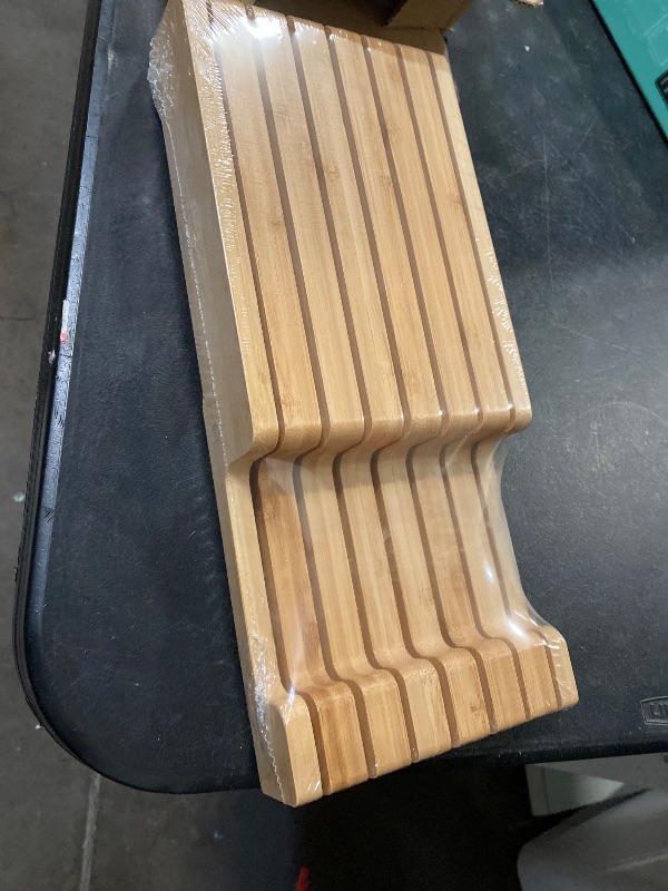 Photo 1 of Bamboo Knife Block and In-Drawer Storage, Display Stand and Organizer, Holds Up To 7 Knives(Not Included)