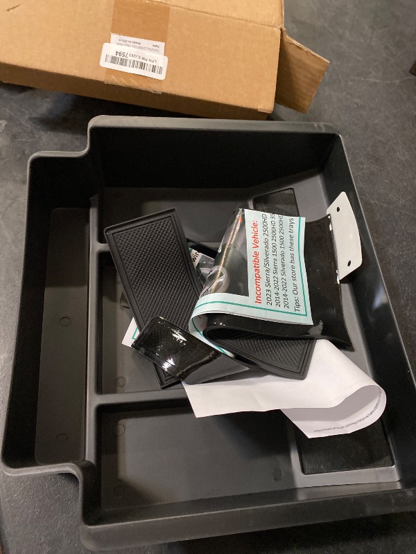 Photo 1 of TOPINSTALL 22-25 Full Size Tray 2-Lay Space Compatible with 2022-2025 Refreshed Silverado/Sierra 1500 and 2024 2025 Chevy Silverado/GMC Sierra 2500HD 3500HD Use with OEM Organizer (Bucket Seats ONLY)