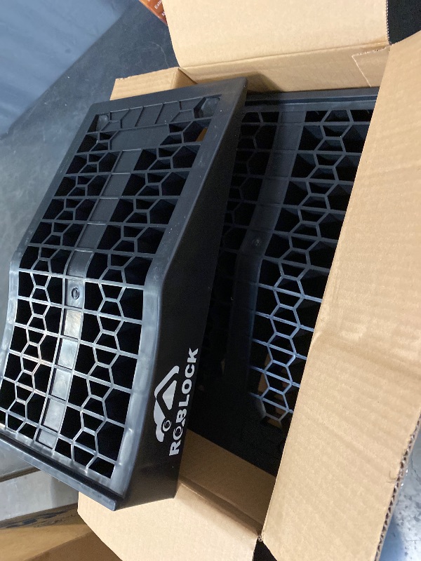 Photo 1 of ROBLOCK Car Ramps for Lift and Vehicle Maintenance, Portable Low Profile Car Ramps for Garage, Heavy Duty Tire Ramps for Low Chassis Cars and Support Jack, 17.5''x10''x3.14'', 2 PCS