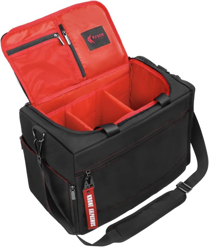 Photo 1 of Krone Kalpasmos Sneaker Bag for Travel/Sneakerhead gift/Outdoor Sports Bag/Gym Bag, Medium-Size Multi-functional Travel Duffel Bag with 2 Adjustable Dividers, & Shoulder Strap, Made of Nylon Black