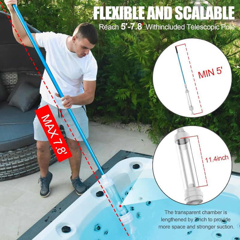 Photo 1 of Spa Vacuum Compatible With 6250 Paradise Power - Self-Contained, No Pumping, Batteries - Picks up Rocks, Pennies, Beach Sand in Hot Tub, Above Ground Pool
