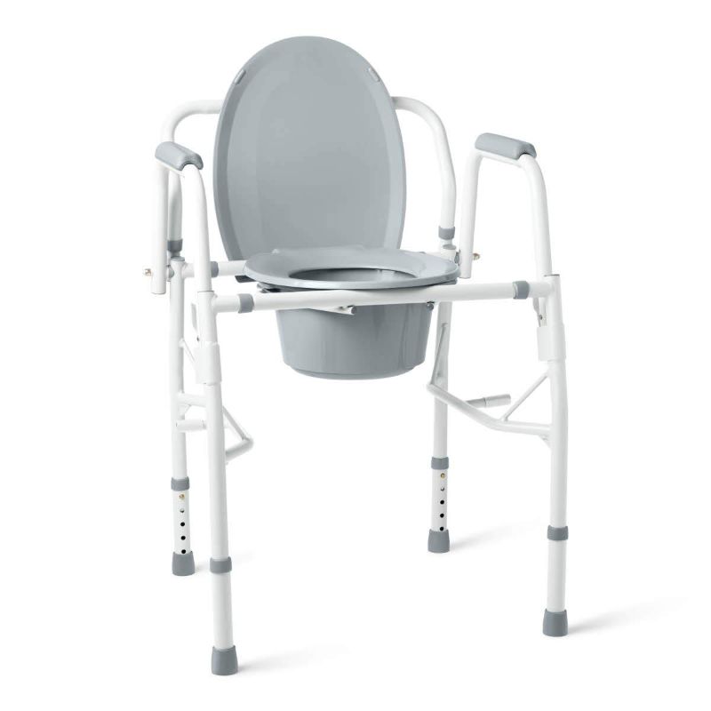 Photo 1 of Medline Steel Drop-Arm Commode, 350 lb Weight Capacity