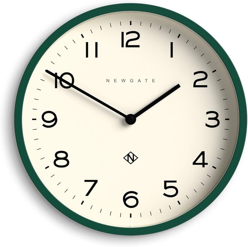 Photo 1 of NEWGATE® Number Four Echo Wall Clock | Modern Round Clock | 12 inch | Eden Green | Easy to Read Numbers | Ideal for Kitchen, Living Room or Office