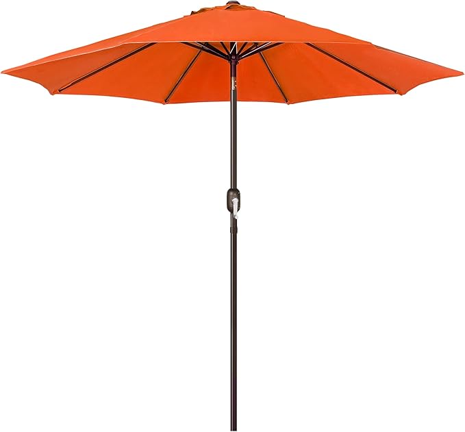 Photo 1 of Blissun 9' Outdoor Patio Umbrella, Outdoor Table Umbrella, Yard Umbrella, Market Umbrella with 8 Sturdy Ribs, Push Button Tilt and Crank