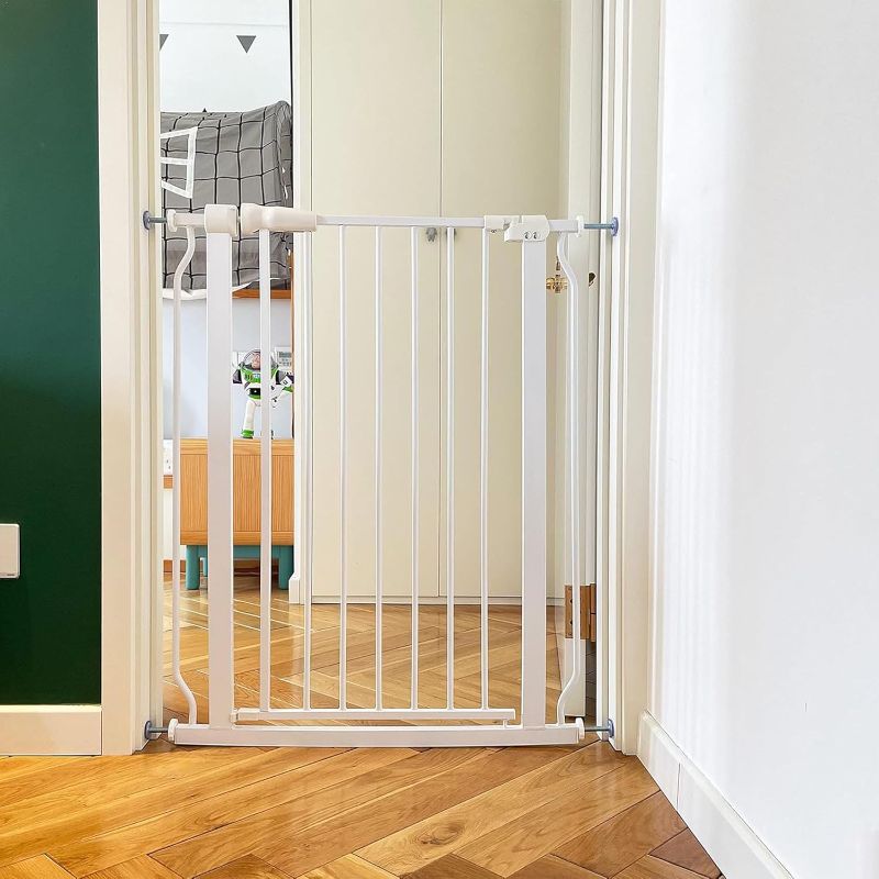 Photo 1 of BalanceFrom Walk Thru Safety Gate for Baby and Pets, Doorways, Stairways, Hallways, Fits 29.1-33.8 Inch Openings, 36 Inch Height, Graphite