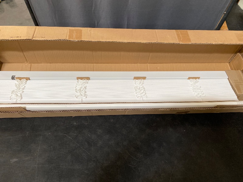 Photo 1 of Lotus & Windoware Cordless, 2 Inch Faux Wood Blind, 34" Wide x 60" Long, Window Blinds, Blinds & Shades, Blinds for Indoor Windows, Embossed, Bright White