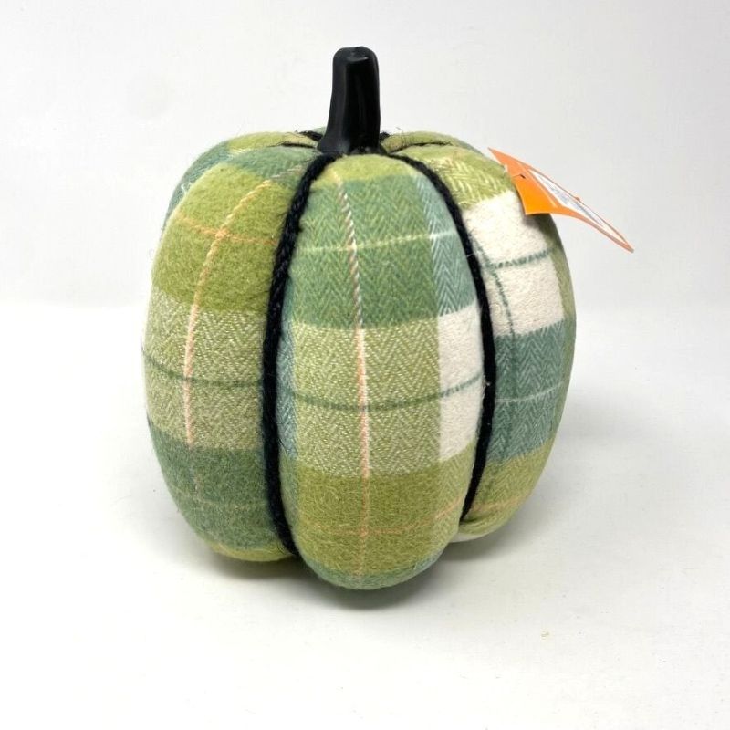 Photo 1 of  Brushed Plaid Knit Pumpkin Green Halloween Figurine Hyde & EEK!