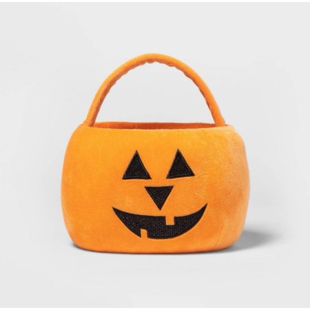 Photo 1 of Pumpkin Plush Halloween Trick or Treat Carrier Pail Bucket Jack O Lantern