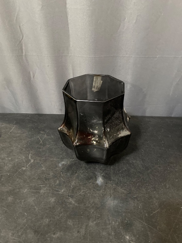 Photo 1 of  Geo Glass Decorative Vase Gray  