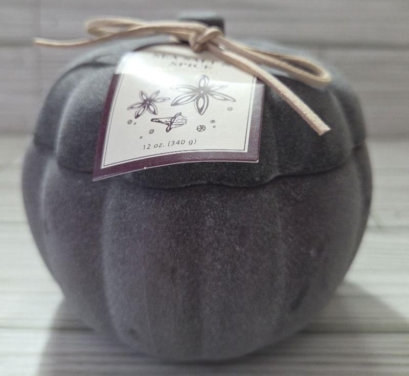 Photo 1 of Pumpkin Jar Scented Candle 12oz Sea Salt Spice Two Wick Glass Long Lasting Purpl