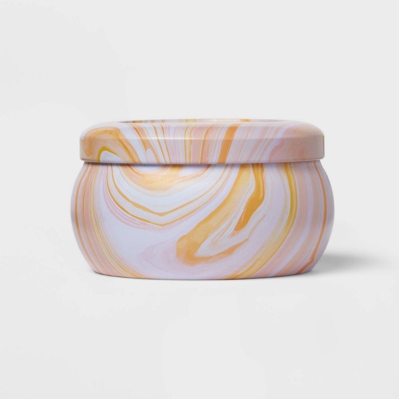 Photo 1 of 12oz Marble Tin Candle Candied Ginger & Vanilla Tan - Threshold™