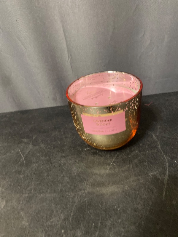 Photo 1 of 2-Wick 13oz Mercury Glass Candle Purple/Lavender Woods - Threshold™: Glam Style, Spring Event, 45hr Burn Time