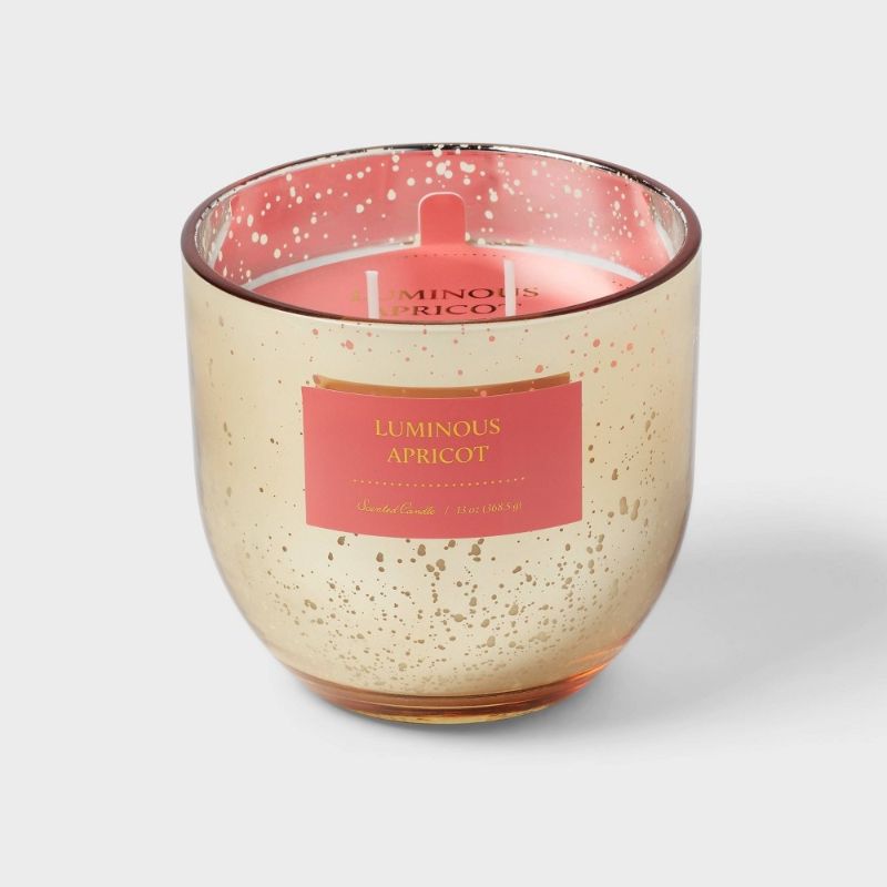 Photo 1 of 2-Wick 13oz Mercury Glass Candle Pink/Luminous Apricot - Threshold™
