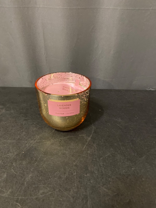 Photo 1 of 2-Wick 13oz Mercury Glass Candle Purple/Lavender Woods - Threshold™: Glam Style, Spring Event, 45hr Burn Time
