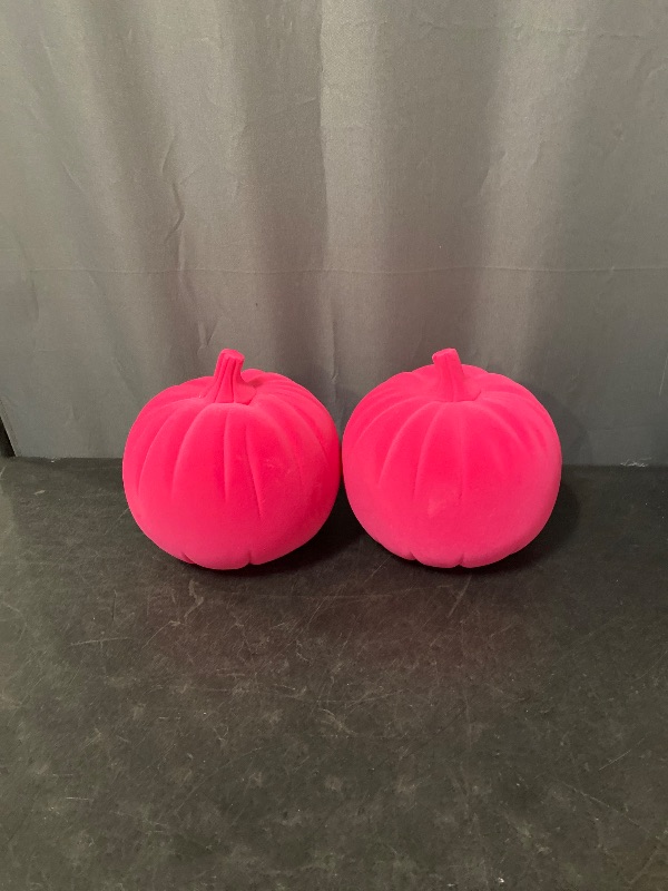 Photo 1 of 2 pack pink Halloween pumpkins decor 