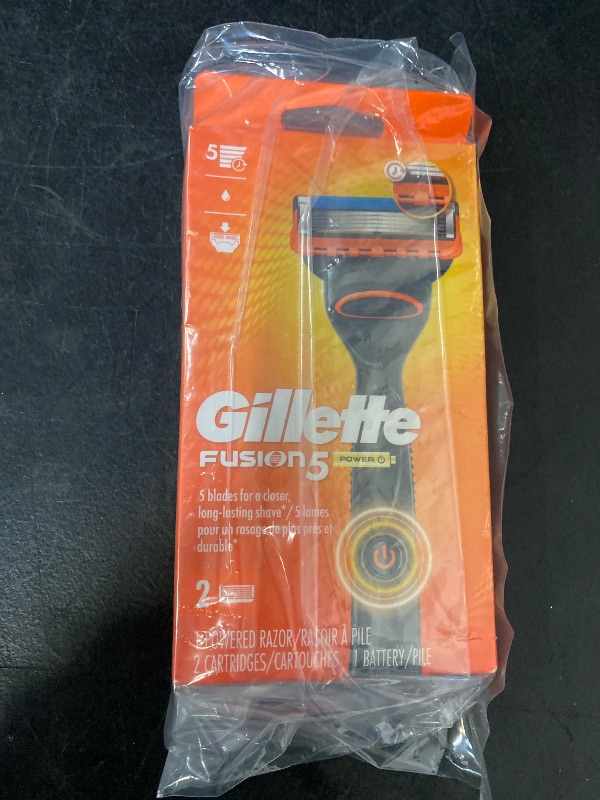Photo 1 of Gillette Fusion5 Power Razor for Men - 1 Gillette Power Razor Handle + 2 Blade Refills