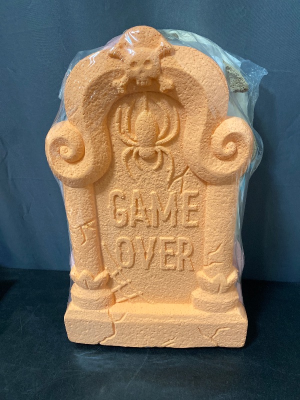 Photo 1 of 4 Pack Halloween Gravestone Foam Display Lawn Decoration 18" X 11" X 1.5" Each
