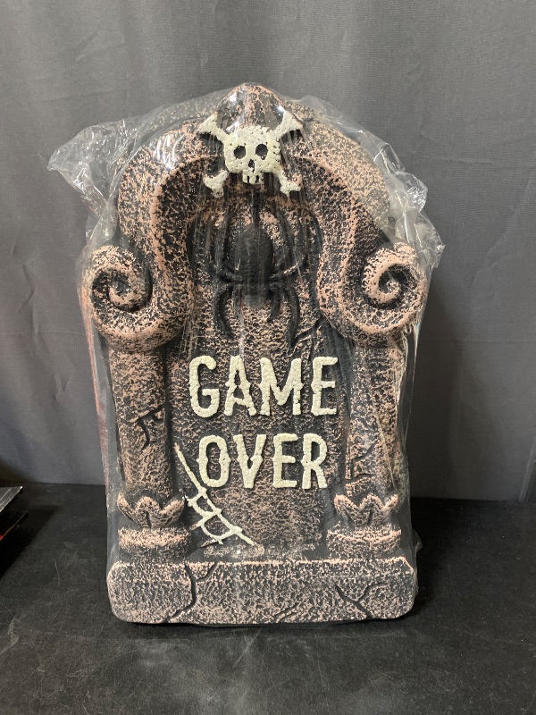 Photo 1 of 4 pack Halloween decor tombstones.