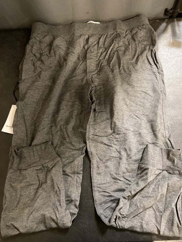 Photo 1 of L Men's Cotton Modal Knit Jogger Pajama Pants Dark Gray