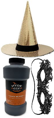 Photo 1 of 3 Item Seasonal & Party Supplies Bundle | 1 Hat, 1 Face Mask, 1 Fake Blood