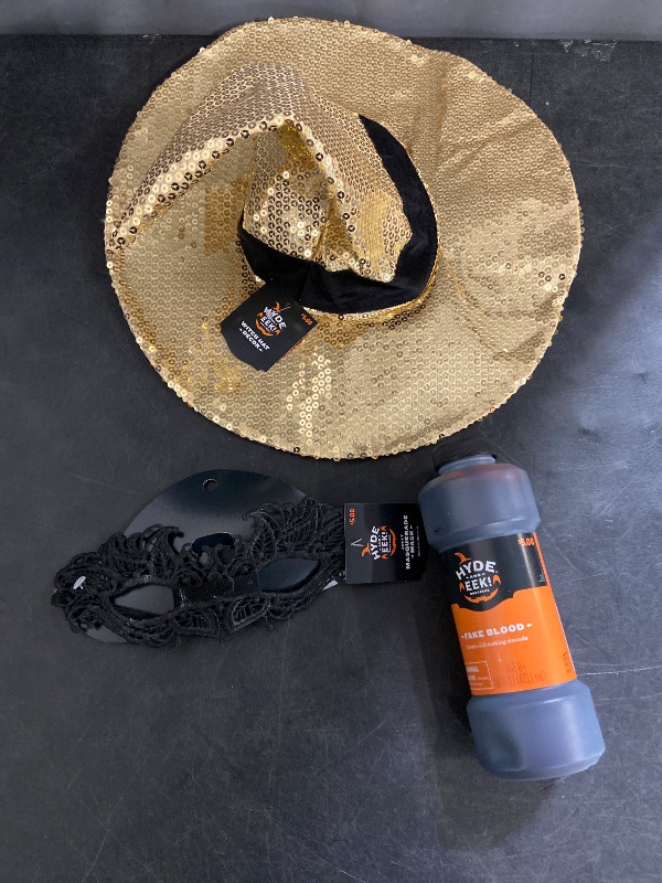 Photo 1 of 3 Item Seasonal & Party Supplies Bundle | 1 Hat, 1 Face Mask, 1 Fake Blood