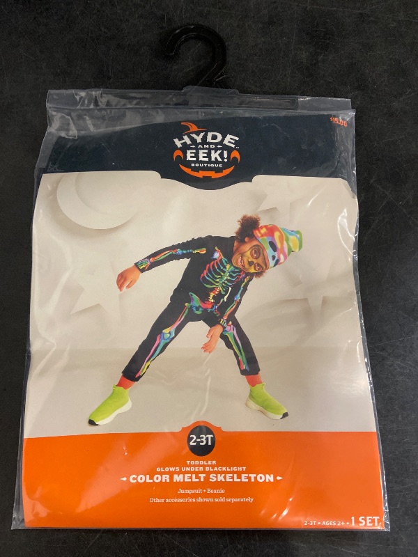 Photo 1 of 2-3T Kids Hyde & Eek COLOR MELT SKELETON Halloween Costume