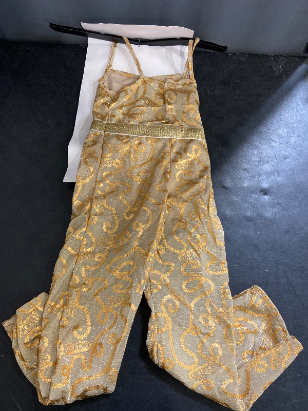 Photo 1 of S 4-6 Barbie InSpirit Designs Girls Gold Disco Barbie Jumpsuit Halloween Costume Gold