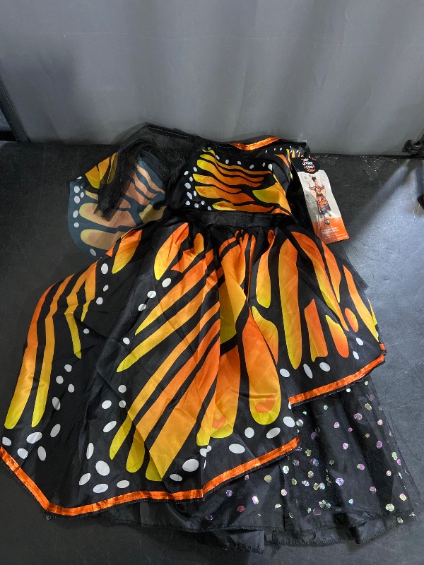 Photo 1 of 2-3T Toddler Monarch Butterfly Costume Dress Orange/Yellow/Black