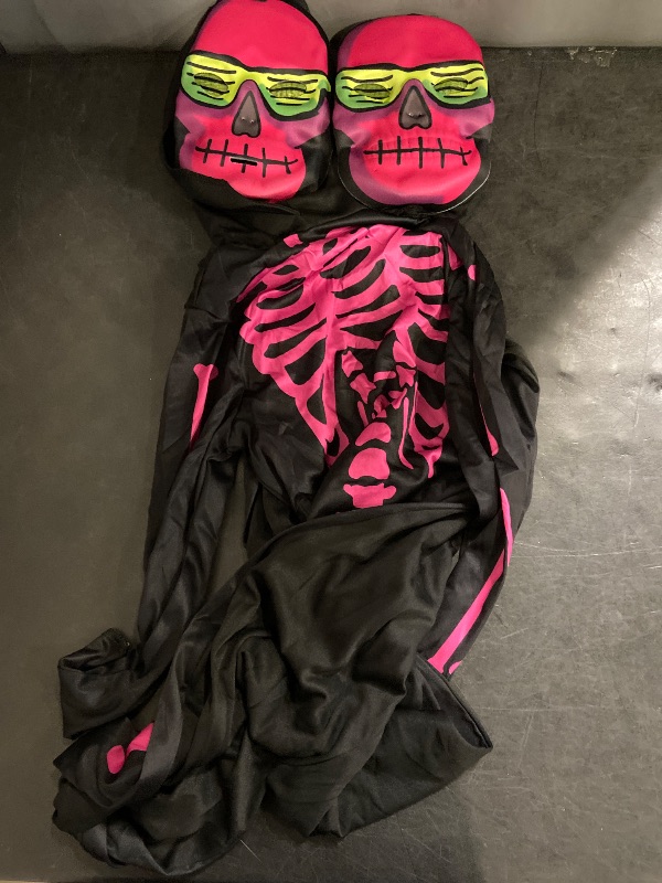 Photo 1 of M Kids' Two-Headed Skeleton Halloween Costume Black/Purple