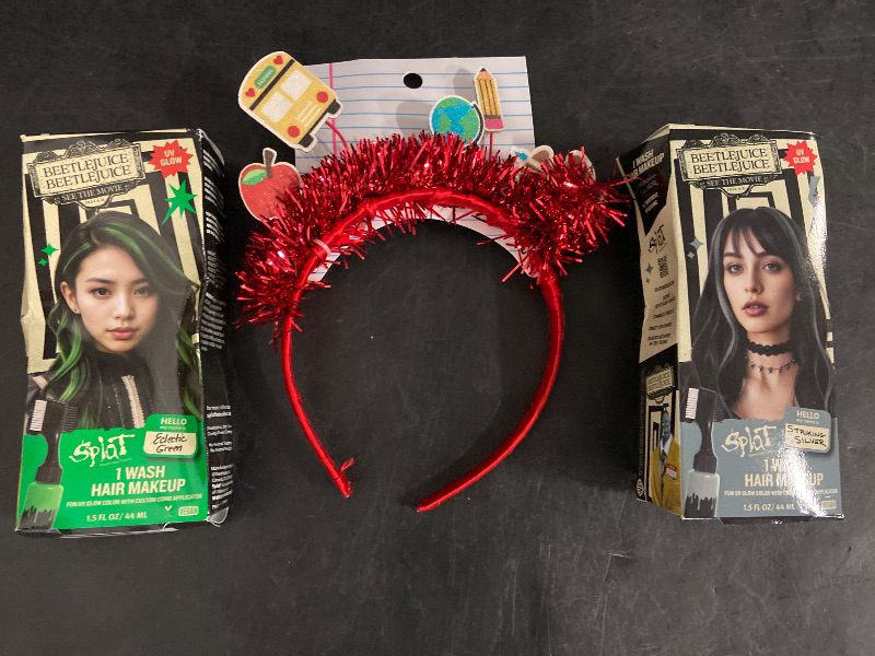 Photo 1 of 3 Item Beauty Accessories, Hair Care Bundle| 1 Headband, 2 Hair Dyes (Grey, Green)