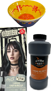 Photo 1 of 4 Item Seasonal & Party Supplies, Kitchen & Dining Bundle | 2 Bowls, 16 OZ. Fake Blood, 1.5 OZ Wash Hair Makeup