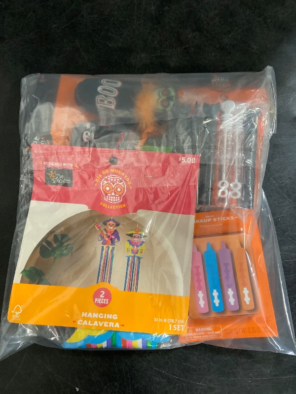 Photo 1 of 4 Item Seasonal & Party Supplies, Pet Supplies, Home Decor Bundle | 4 Pet Toys, 24 Bubbles, 2 Hanging Calavera, 6 Makeup Sticks