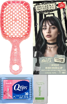 Photo 1 of 5 Item Hair Care, Beauty Accessories, Body & Care | 1 Hair Makeup, 60 Q-Tips, 3 Fl OZ Shampoo, 1 Brush